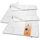 sleepling Bettdecke 155 x 220 cm, 2er Set, 4-Jahreszeitendecke, 100% Mikrofaser, Allergiker geeignet, sleepling Basic 100 - Weiß