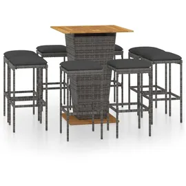 vidaXL Gartenbar-Set 9-tlg. Grau