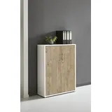 Aktenschrank TABOR abschließbar Büroschrank in diversen Farbvarianten (weiß/Gold Harbor Oak)