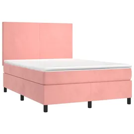 vidaXL Boxspringbett 140 x 200 cm Rosa
