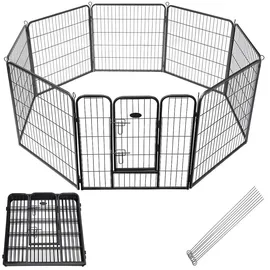 Melko Welpenauslauf Freilaufgehege aus 8 Elementen, Grau, pro Element 80 x 100 cm (B x H)