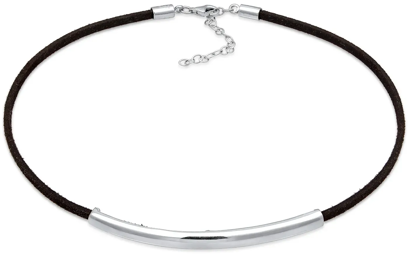 Elli Choker »Halskette Veloureleder Synthetik Schwarz 925 Sterling Silber« Elli Silber 32