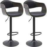 CLP Barhocker 2er Set 48 x 87 x 50 cm Schwarz/Grau