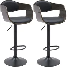 CLP Barhocker 2er Set 48 x 87 x 50 cm Schwarz/Grau