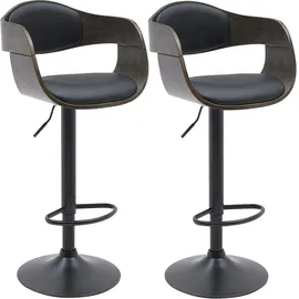 CLP Barhocker 2er Set 48 x 87 x 50 cm Schwarz/Grau