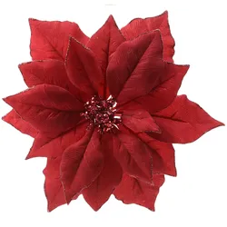 Weihnachtsstern Blume auf Clip künstlich Weihnachtsbaumschmuck Christbaumschmuck