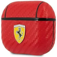 Ferrari FESA3CARE Schutzhülle für AirPods 3, PU-Leder, Rot