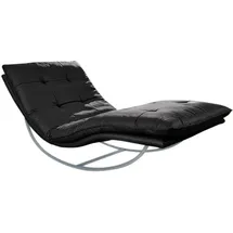 W.Schillig Relaxliege daily dreams Leder 95 x 85 x 169 cm schwarz mit Kissen