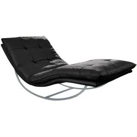 W.Schillig Relaxliege daily dreams Leder 95 x 85 x 169 cm schwarz mit Kissen