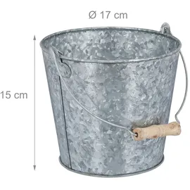 Relaxdays Zinktopf 5er Set Pflanzgefäße 2,6 l