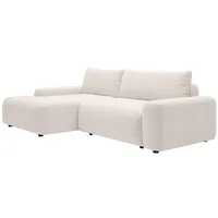 Vente-Unique Ecksofa, Creme, Textil, Uni, 4-Sitzer, 264x162 cm, Wohnzimmer, Sofas & Couches, Wohnlandschaften, Ecksofas