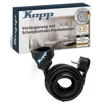 Kopp Verlängerungskabel Schwarz 5.00 m H05VV-F 3G 1,5 mm2