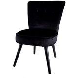 Cosy Home Ideas Cocktailsessel Sessel Samt Optik Cocktailsessel mit Knöpfen (1 Stück, 1x Sessel) schwarz