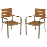 Garden Pleasure Florence Stapelstuhl 55 x 60 x 85 cm braun 2 St.