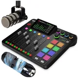 RØDE Microphones RØDE Rodecaster Pro II Station mit Podmic mit Kabel (Studio- und Livemixer), Mischpult, Schwarz