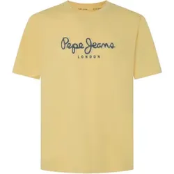 Pepe Jeans für Herren. PM509428 Gelbes Abel-T-Shirt (L), Lässig, Kurzarm, Bio-Baumwolle, Nachhaltig