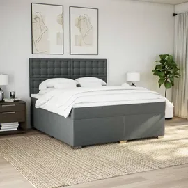 vidaXL Boxspringbett 180 x 200 cm Dunkelgrau
