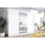 Schiebeschrank LVI 250 Spiegel Kleiderschrank Schiebetürenschrank Schwebetürenschrank - 1 Stk - weiß