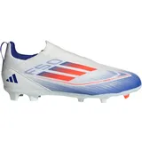 Adidas F50 League Laceless Football Boots Firm Ground Fußballschuhe, Cloud White/Solar Red/Lucid Blue, 36