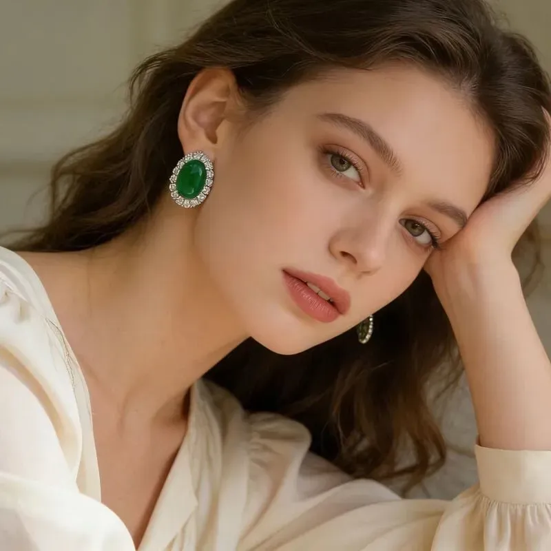 Boucles d’oreilles VoxorAI Green Châlcédoine Naturelle, Boucles d’Oreilles Stud, Boucles d’Oreilles, Boucles d’Oreilles, Boucles d’Oreilles Toutes les Saisons