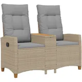 Maison Exclusive - Liegebank Mit Tisch Beige Und Hellgrau 126 X 6
