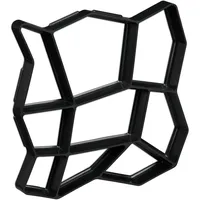 Relaxdays Gehwegform 2er Set, DIY Gestaltung von Gartenwegen, zum Selbstgießen, HxBxT: 4x32x32 cm, Kunststoff, schwarz