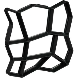 Relaxdays Gehwegform 2er Set, DIY Gestaltung von Gartenwegen, zum Selbstgießen, HxBxT: 4x32x32 cm, Kunststoff, schwarz