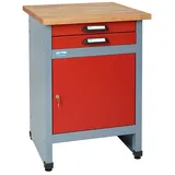 Küpper Werkbank-Beistelltisch  (L x B x H: 60 x 60 x 84 cm, Rot/Silbergrau)