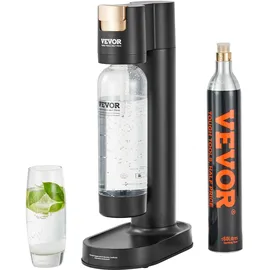 Vevor Sprudelwassergerät, Sodamaker-Maschine zum Sprudeln zu Hause, Selterswasser-Starter-Kit mit BPA-freier 1-Liter-PET-Flasche, CO2-Flasche, Kompatibel mit Einschraubbaren 60-Liter-CO2-Flaschen (CO2-Frei)