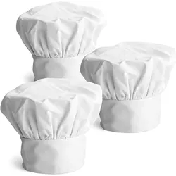Joejis 3-teilige Kochmütze Unisex Poly-Baumwolle, verstellbar elastisch für Erwachsene Kochmütze