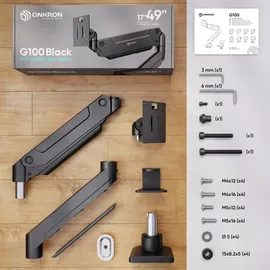 ONKRON G100-B Schwenkarm für 13-32 Zoll bis 9 kg Schwarz