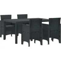 VidaXL Garten Essset mit Kissen Anthrazit Poly-Rattan