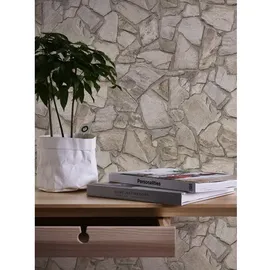 A.S. Création Vliestapete Stein - 10,05 cm, hellbeige