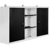 Wiltec Werkzeugschrank aus Stahl grau 60x120x19cm Werkstattschrank für Werkzeug und Geräte, abschließbar mit Lochwand Hängeschrank Werkstatteinrichtung