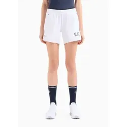 EA7 für Damen. 8NTS70_TN6TZ Ventus7 Shorts weiß (S), Laufen, Sportbekleidung, Multisport, Polyester
