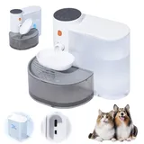 Auveach Katzenbrunnen Trinkbrunnen für Katze, 3L Leiser Kabellos Wasserbrunnen mit Timing&Einstellbare Wassermenge, Automatischer Katzentrinkbrunnen Wasserspender Katzen Hunde-Immer Frisches Wasser