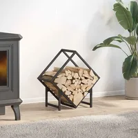 VidaXL Brennholzregal Schwarz 50x25x50 cm Kaltgewalzter Stahl
