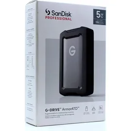 SanDisk PROFESSIONAL G-DRIVE ArmorATD 5 TB mobile Festplatte, All-Terrain Festplatte, USB-C-fähig, 135 MB/s, für Mac und Windows, wasser- und staubfest