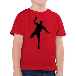 Shirtracer T-Shirt Handball Wurf Kinder Sport Kleidung rot 116 (5/6 Jahre)