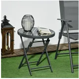 Outsunny Beistelltisch klappbar Ø 45 x 50 cm Schwarz