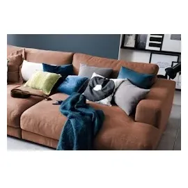 KAWOLA Big Sofa Madeline Stoff cognac
