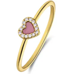 Lucardi Ringe 925 Silber - Edelstein Rosa 58mm Damen 