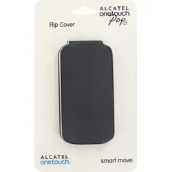 Alcatel One Touch Pop C3 Flip Cover black blue (Alcatel Pop C3), Smartphone Hülle