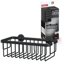 Tesa ALUXX BLACK Duschablage zur Wandmontage ohne Bohren, schwarz