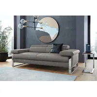 W.Schillig Couch Leder 2-Sitzer Grau