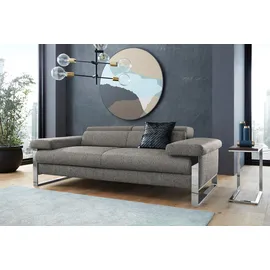 W.Schillig Couch Leder 2-Sitzer Grau