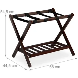 Relaxdays Kofferständer 54,5 x 66 x 44,5 cm Braun