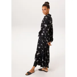 Aniston CASUAL Maxikleid mit Palmen bedruckt Schwarz/Beige 44