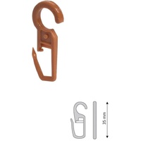 Faltenclip, Liedeco, Gardinen, Vorhänge, (Set, 10-St), Faltenlegehaken, für Gardinenringe Öse 10 mm braun