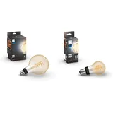 Philips Hue White Ambiance E27 Einzelpack Giant Globe G125 Filament 550lm & White Ambiance E27 Einzelpack Filament 550lm, dimmbar, alle Weißschattierungen, steuerbar via App